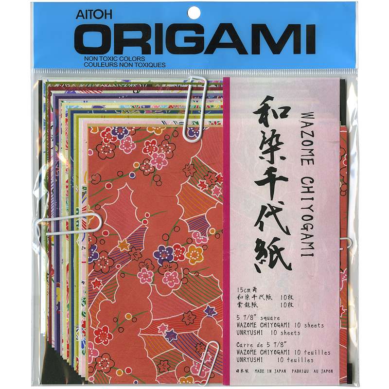 Origami Paper 5.875"X5.875" 20 Sheets Wazome Chiyogami Unryushi