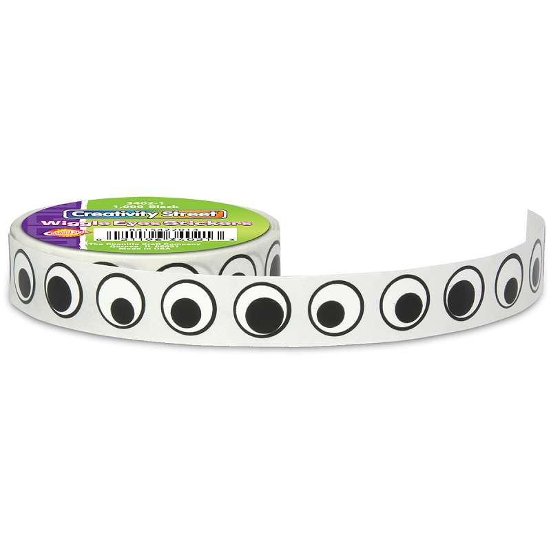 Wiggle Eyes Stickers .5" 1,000/Pkg Black