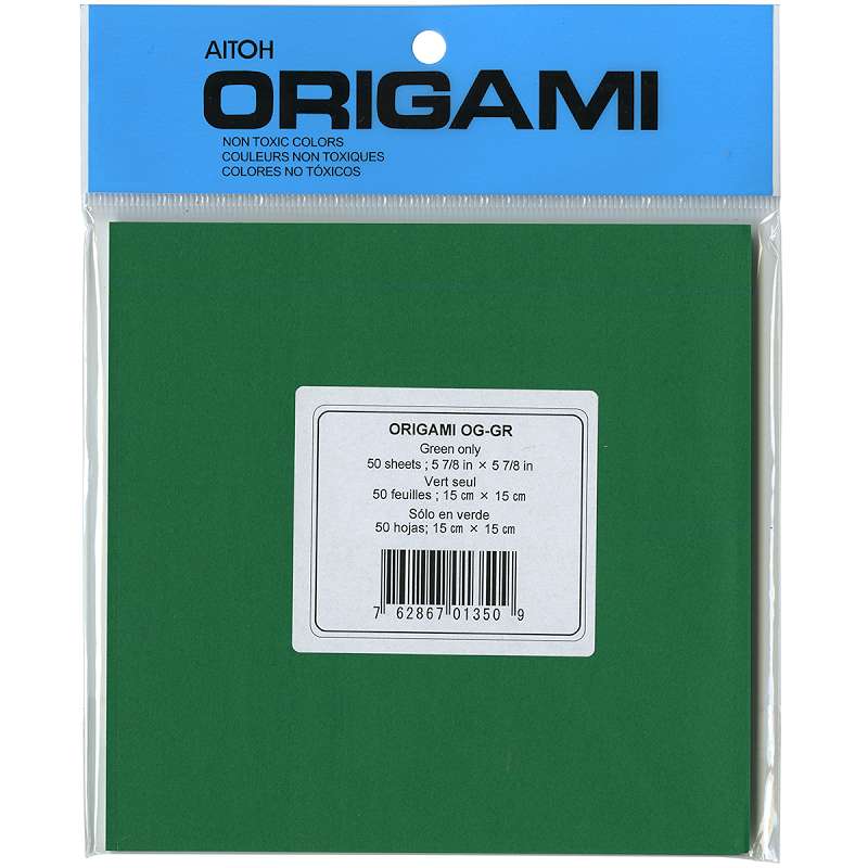 Origami Paper 5.875"X5.875" 50 Sheets Green