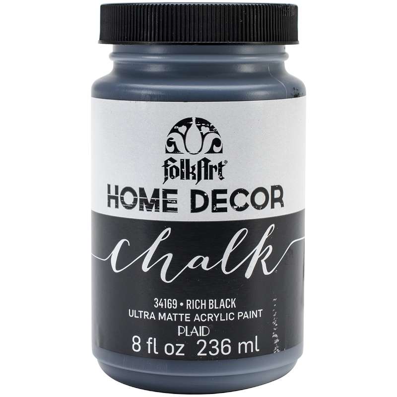 FolkArt Home Decor Chalk Paint 8oz Rich Black