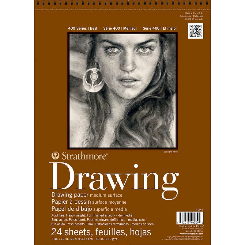 Strathmore Medium Drawing Spiral Paper Pad 9"X12" 24 Sheets