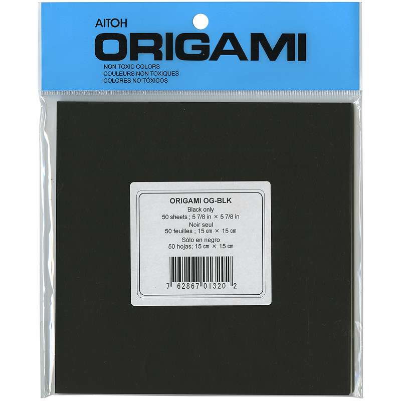 Origami Paper 5.875"X5.875" 50 Sheets Black