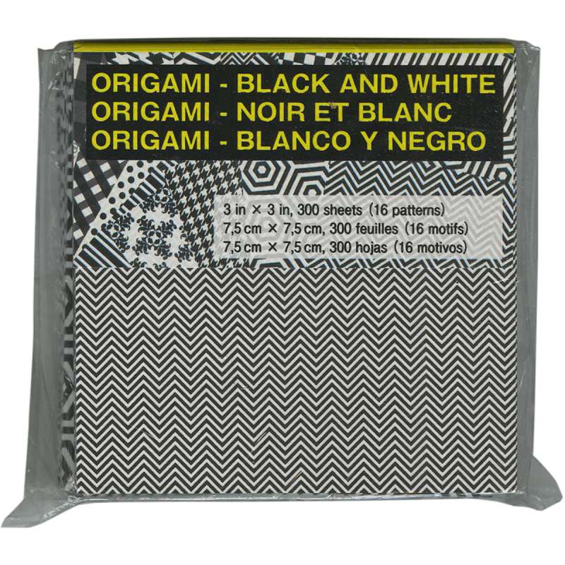 Origami Paper 3"X3" 300 Sheets Black & White