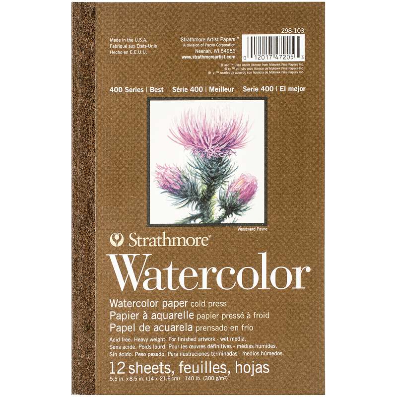 Strathmore Watercolor Paper Pad 5.5"X8.5" 12 Sheets