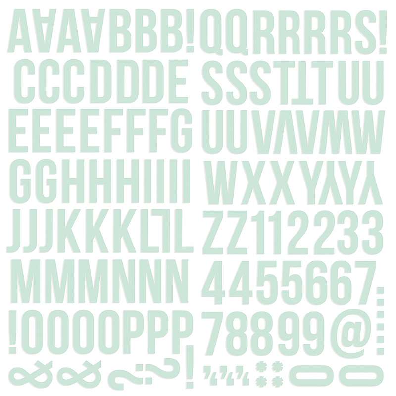 Simple Stories Color Vibe Foam Alpha Stickers 6"X12" 129/Pkg Robin's Egg