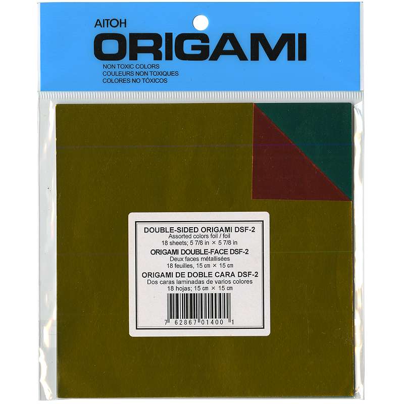 Origami Paper 5.875"X5.875" 18 Sheets Assorted Foil/Foil Double-Sided