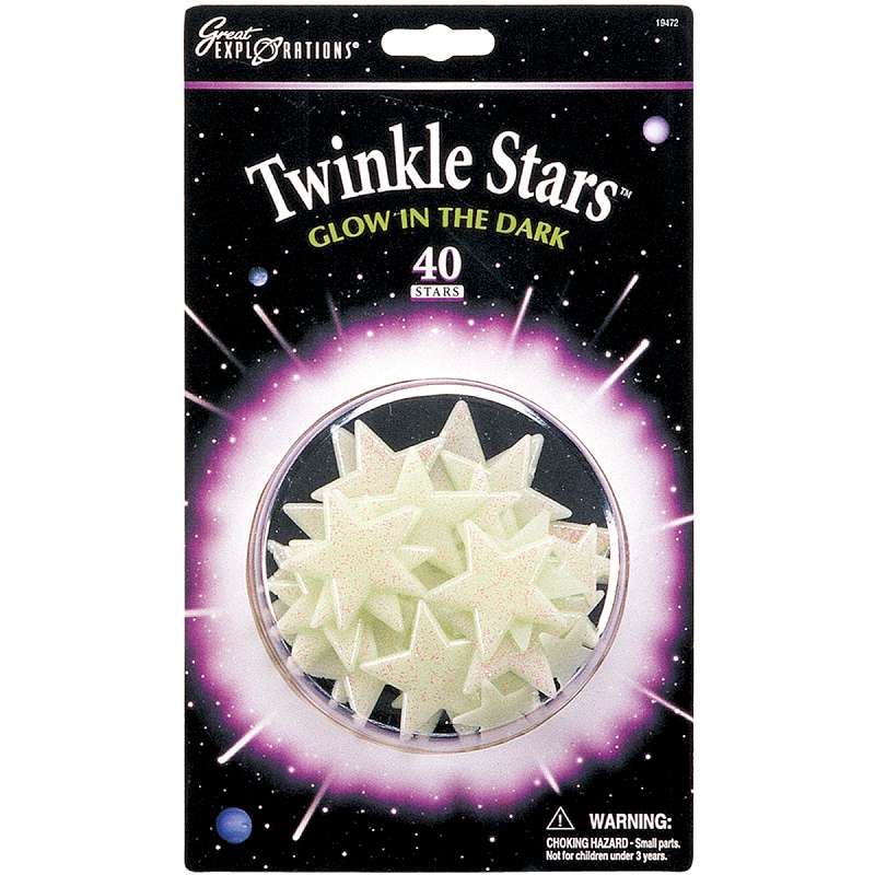 Glow-In-The-Dark Star Packs Twinkle Stars 40/Pkg