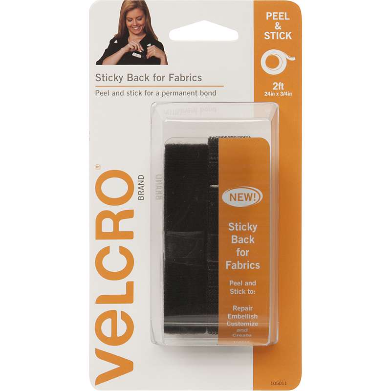 VELCRO(R) Brand STICKY BACK For Fabric Tape .75X24" Black