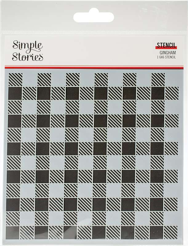 Simple Stories Summer Farmhouse Stencil 6"X6" Gingham
