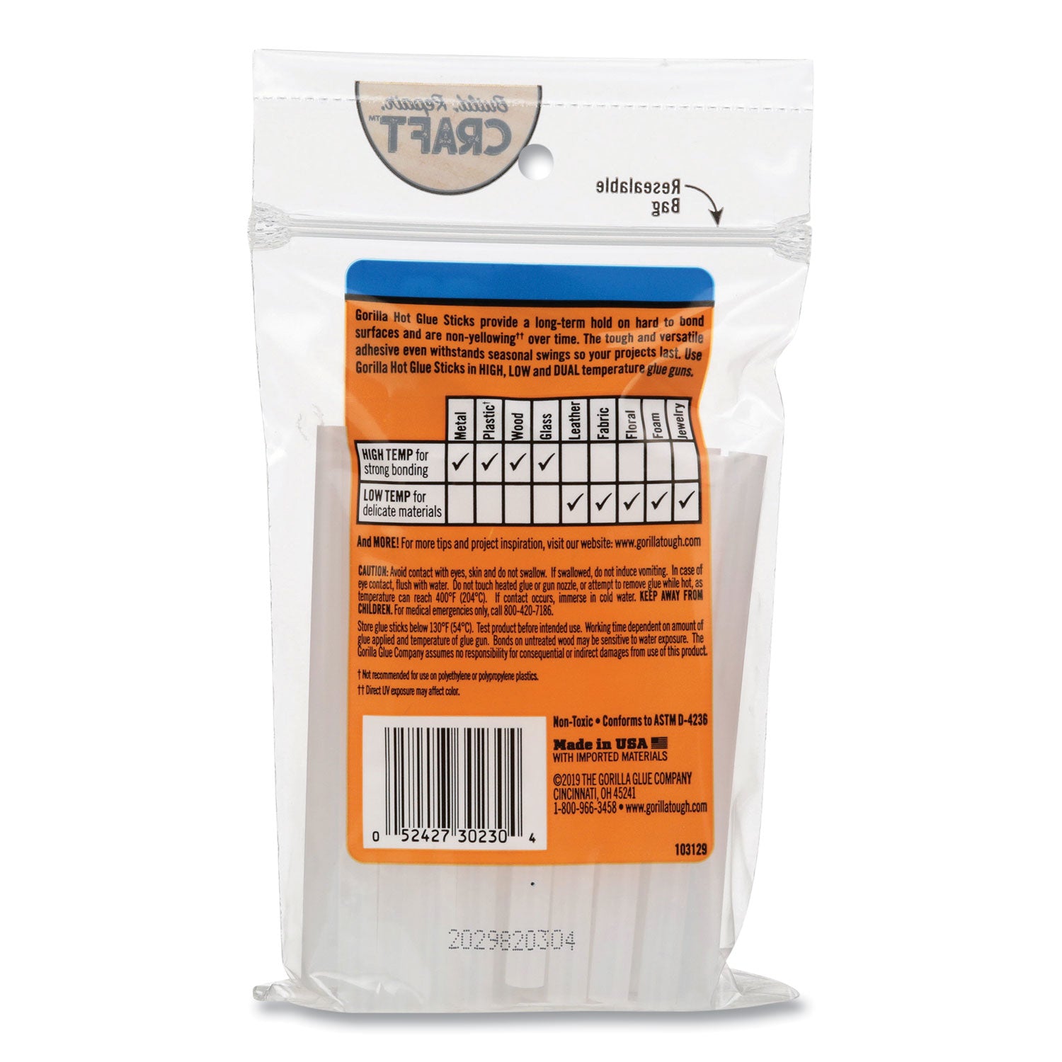 High-Temp Mini Glue Sticks .27"X4" 30/Pkg