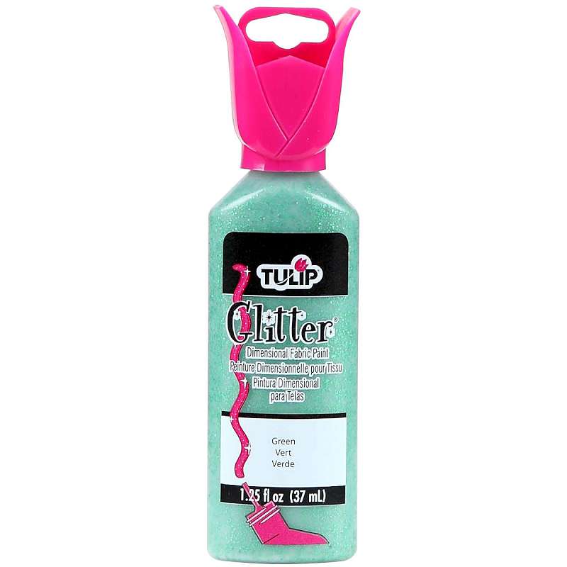 Tulip Dimensional Fabric Paint 1.25oz Glitter - Green