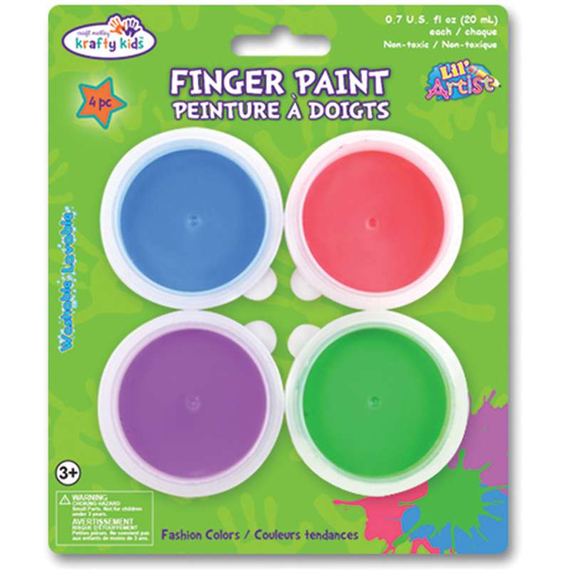 Finger Paint Tubs .7oz 4/Pkg Fashion