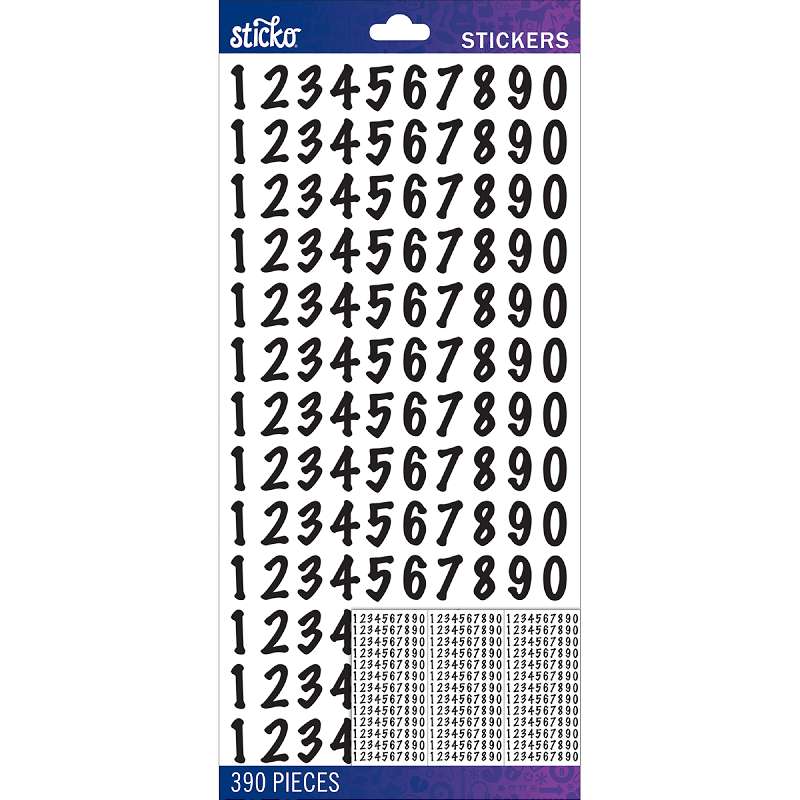 Sticko Numbers Stickers Black Dot Medium