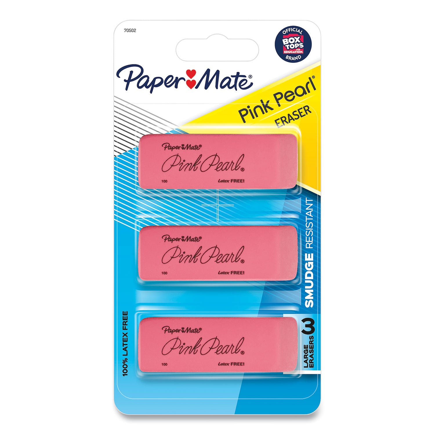 Paper Mate® Pink Pearl Eraser, Medium, 3/Pack