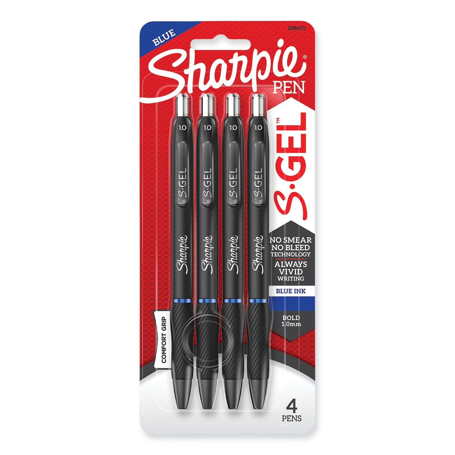 Sharpie S-Gel 1mm Bold Point Pens 4/Pkg Blue