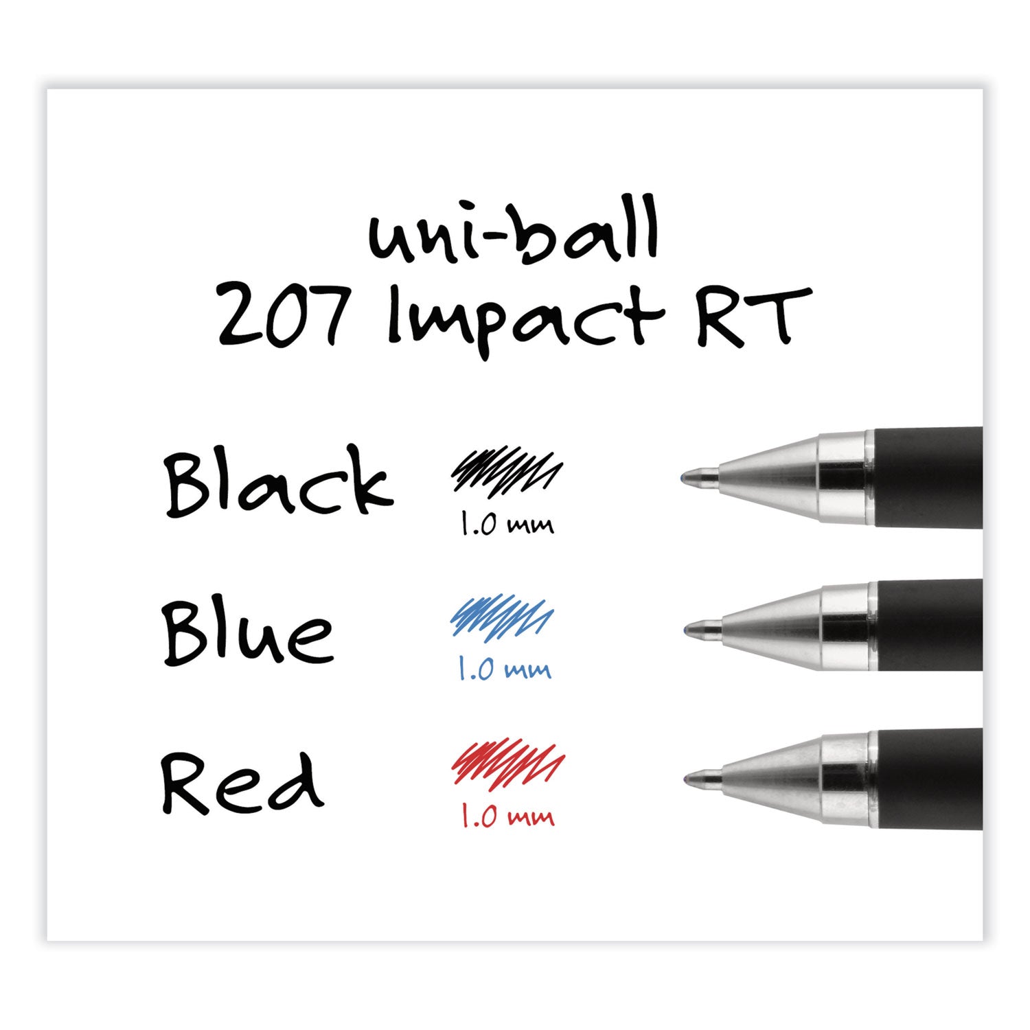 Refill for uni-ball Gel IMPACT RT Roller Ball Pens, Bold, Black, 2/Pack