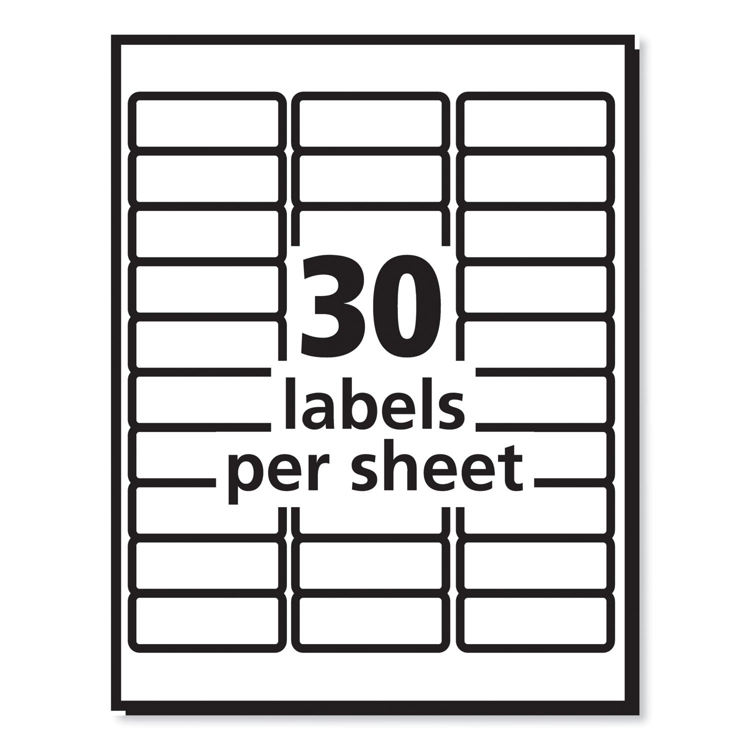 PRES-a-ply® Laser Address Labels, 1 x 2 5/8, White, 3000/Box