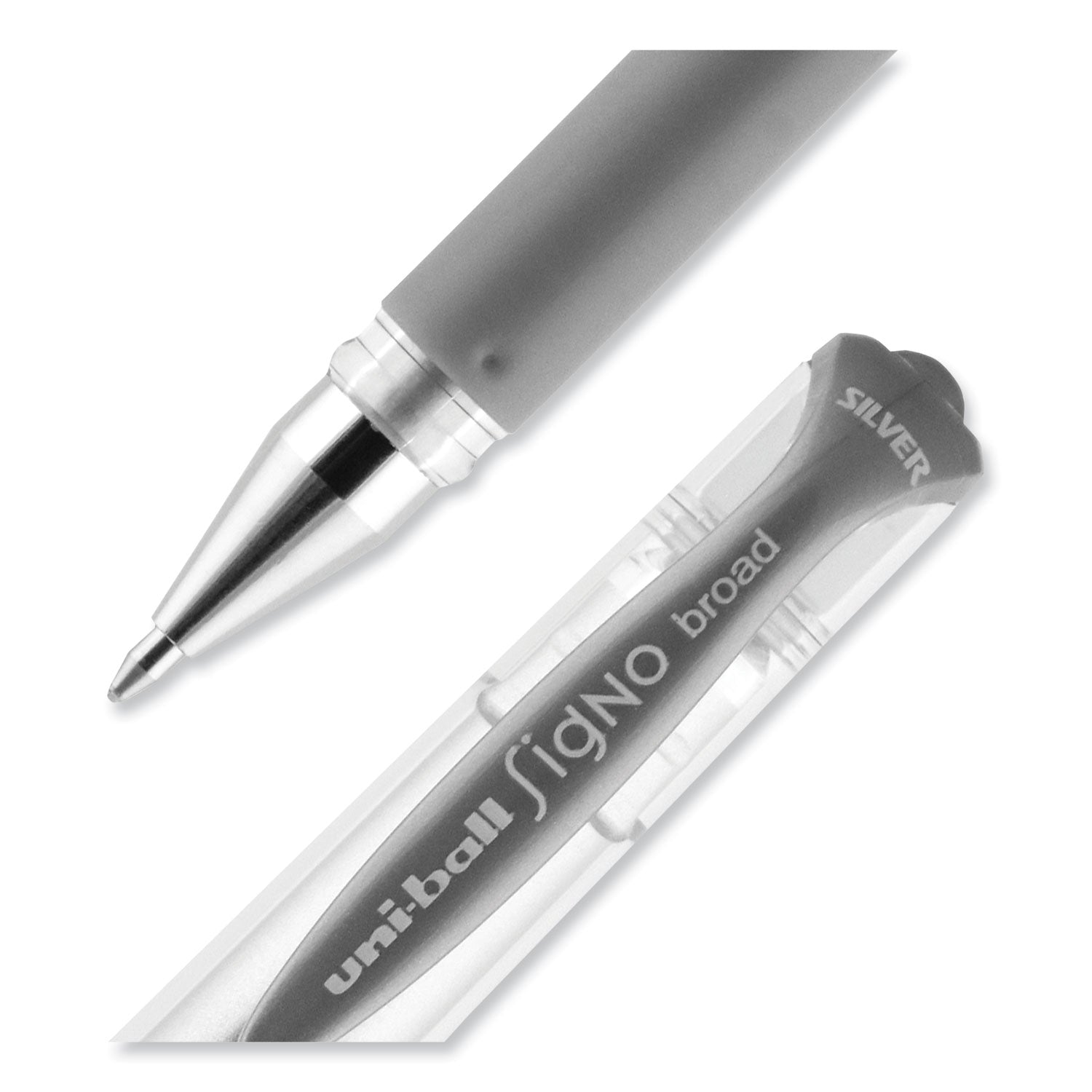 uni-ball Impact Gel Pens, Bold Point (1.0mm), Metallic Silver, 