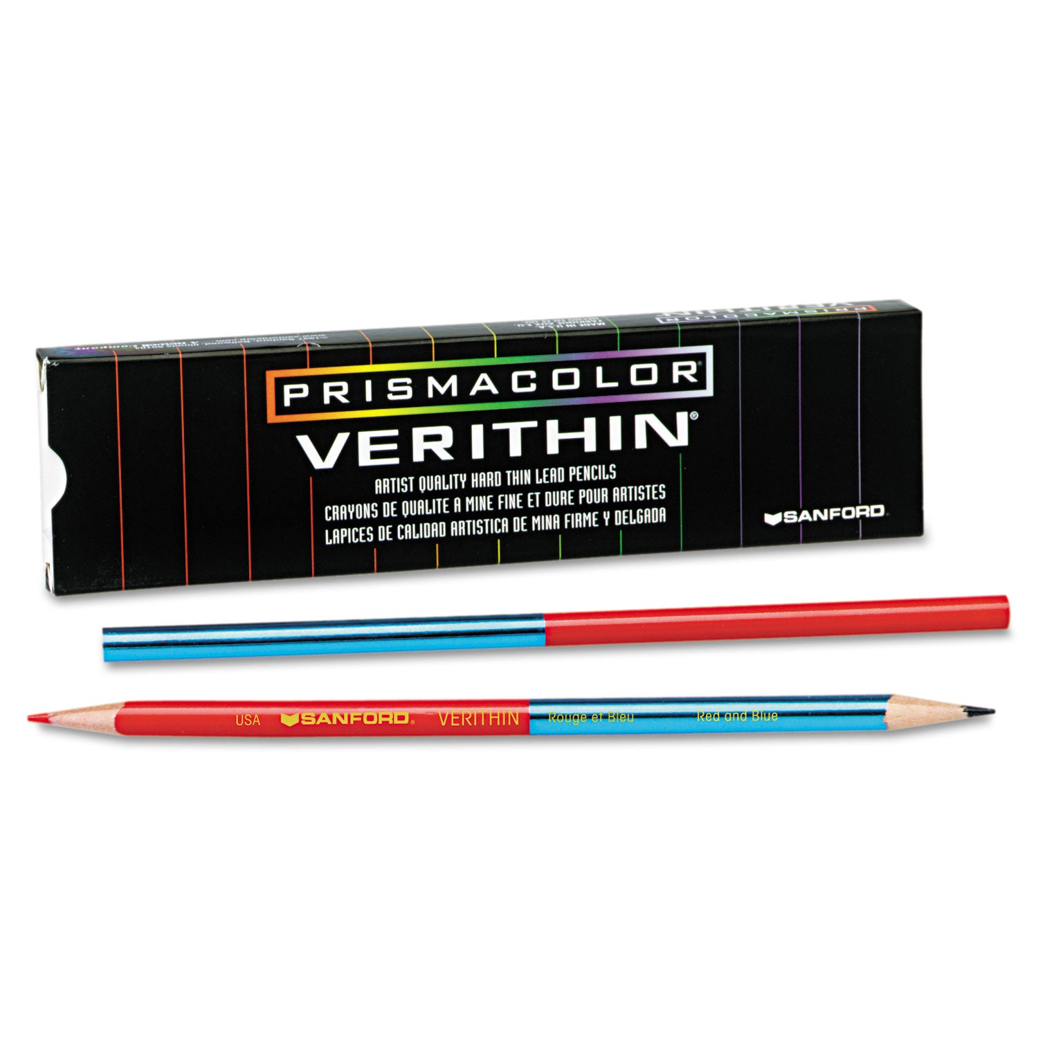 Prismacolor® Verithin Double-Ended Colored Pencils, Blue/Red, Dozen
