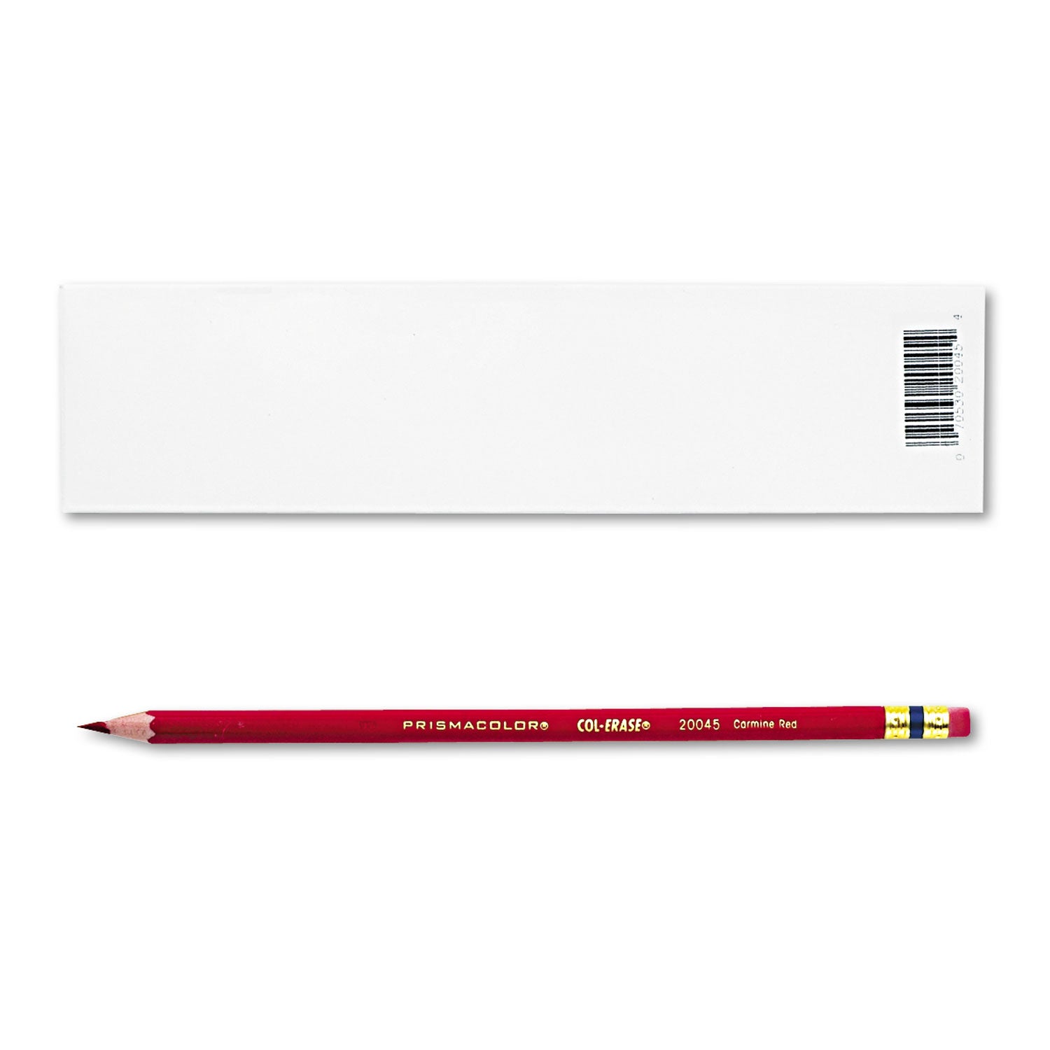 Prismacolor® Col-Erase Pencil w/Eraser, Carmine Red Lead/Barrel, Dozen