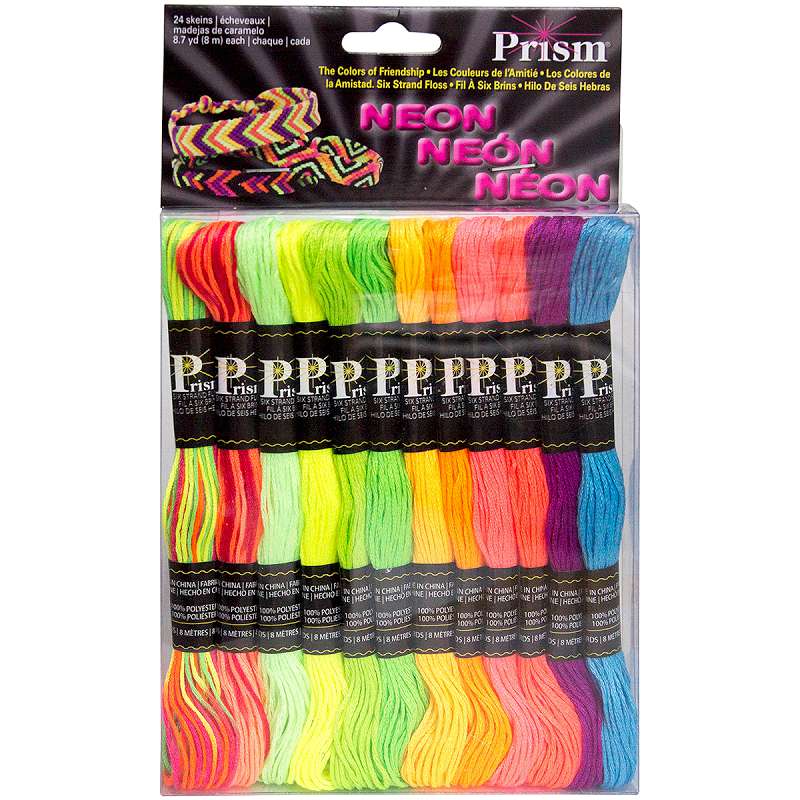 Prism 6-Strand Floss Pack 8.7yd 24/Pkg Neon