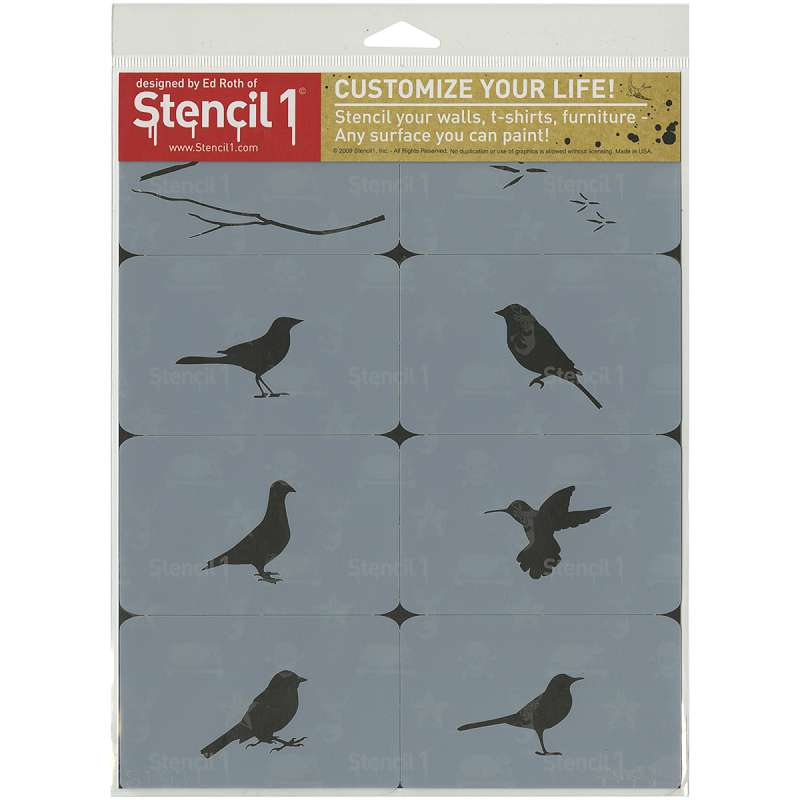 Stencil1 Set 8/Pkg Bird Theme