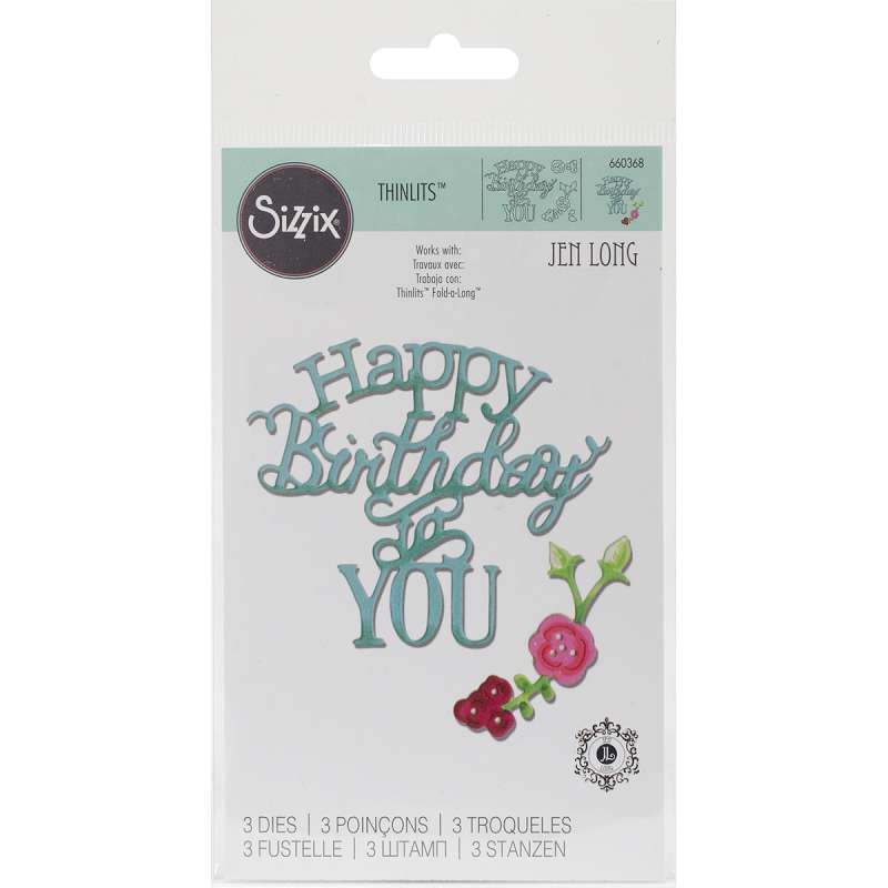 Sizzix Thinlits Dies 3/Pkg Happy Birthday To You