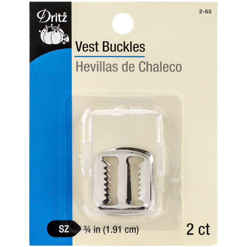Vest Buckles For .75" Straps 2/Pkg Nickel