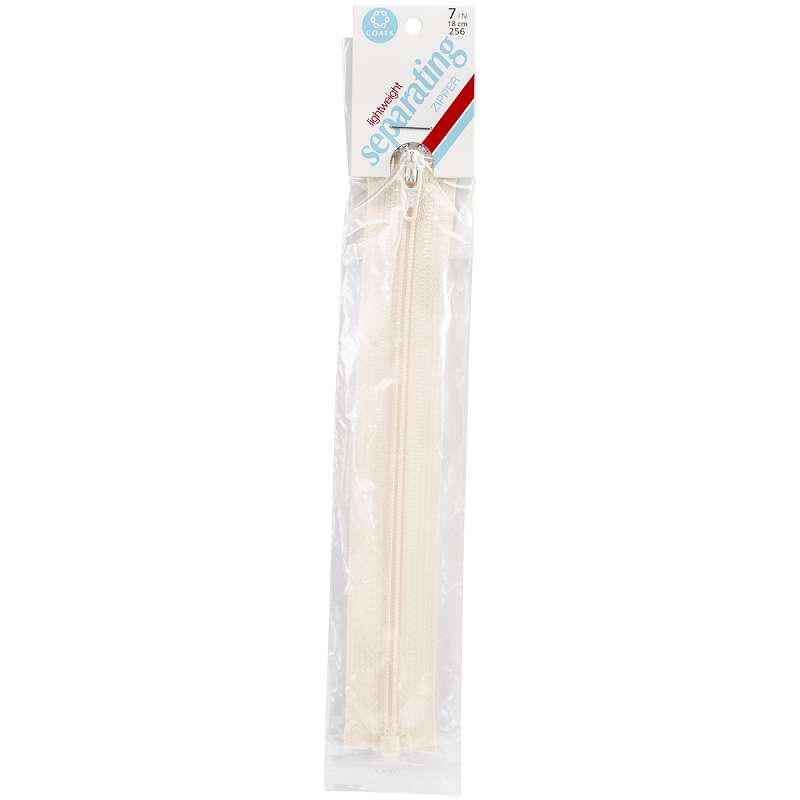 Lightweight Separating Zipper 7" Natural