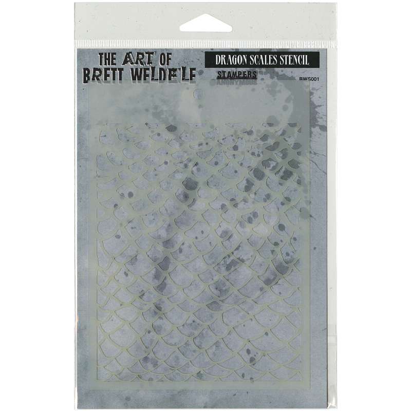 Brett Weldele Stencils 6.5"X4.5" Dragon Scales