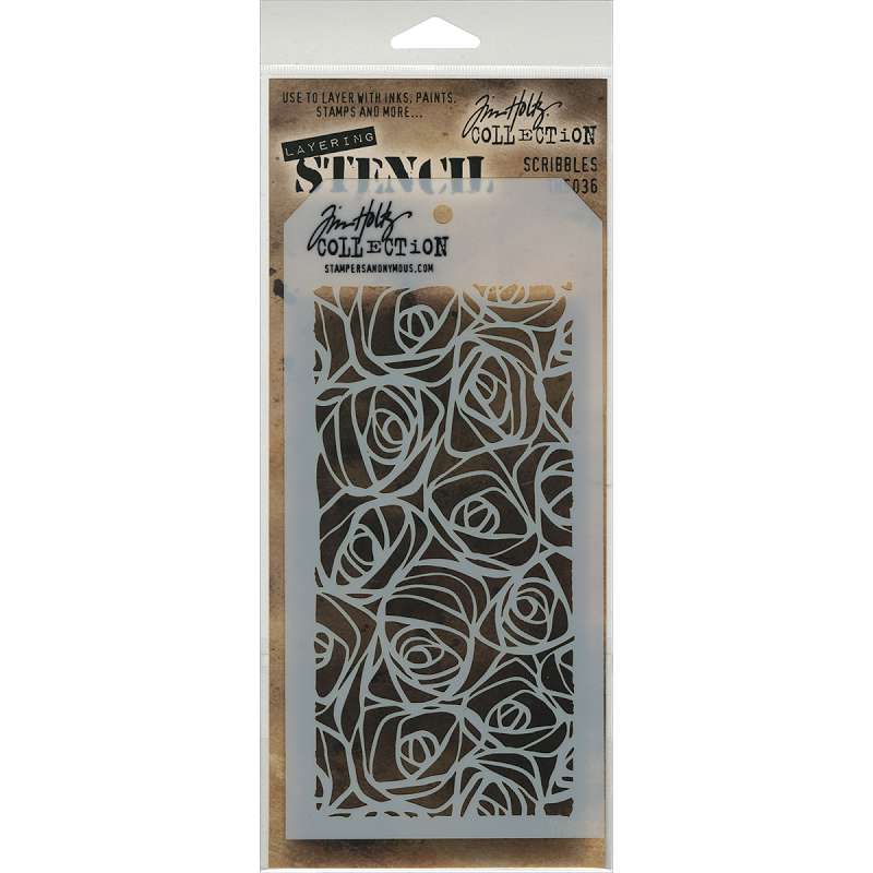 Tim Holtz Layered Stencil 4.125"X8.5" Scribbles
