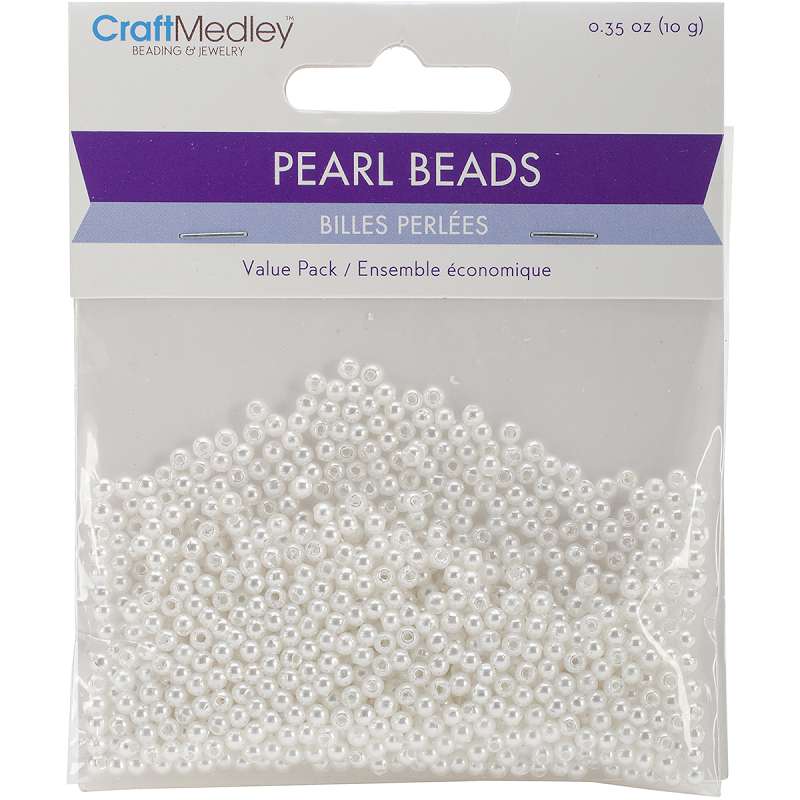 Pearl Beads Value Pack  3mm White 850/Pkg