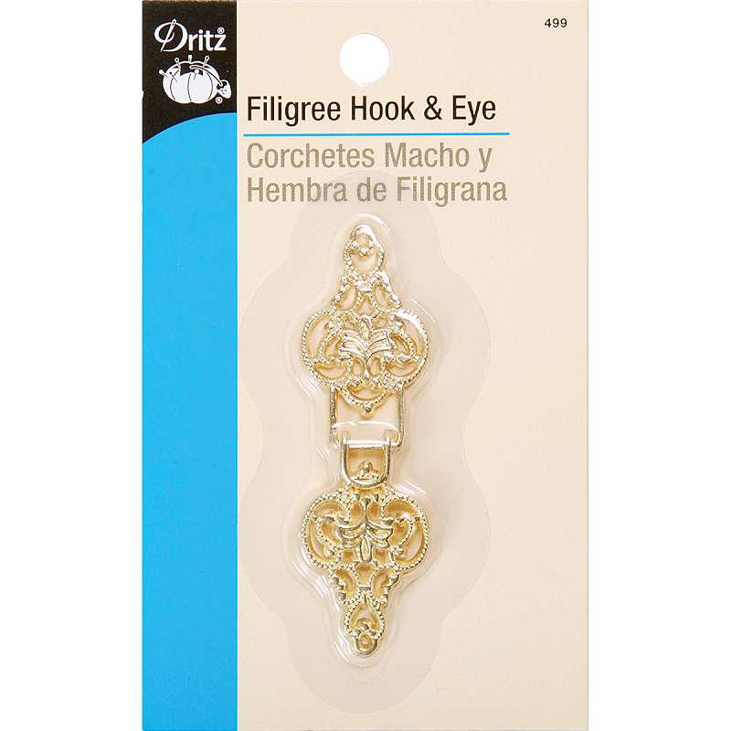 Filigree Hook & Eye Clasp Gold