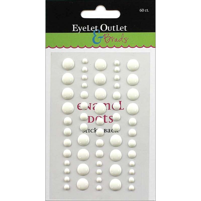 Eyelet Outlet Adhesive-Back Enamel Dot 60/Pkg White