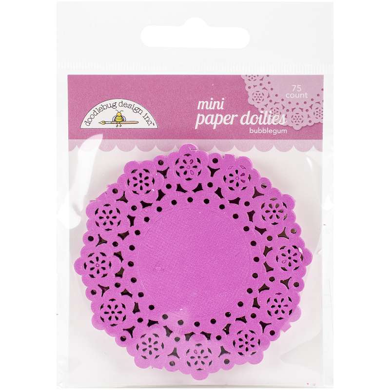 Doodlebug Mini Doilies 3" 75/Pkg Bubblegum