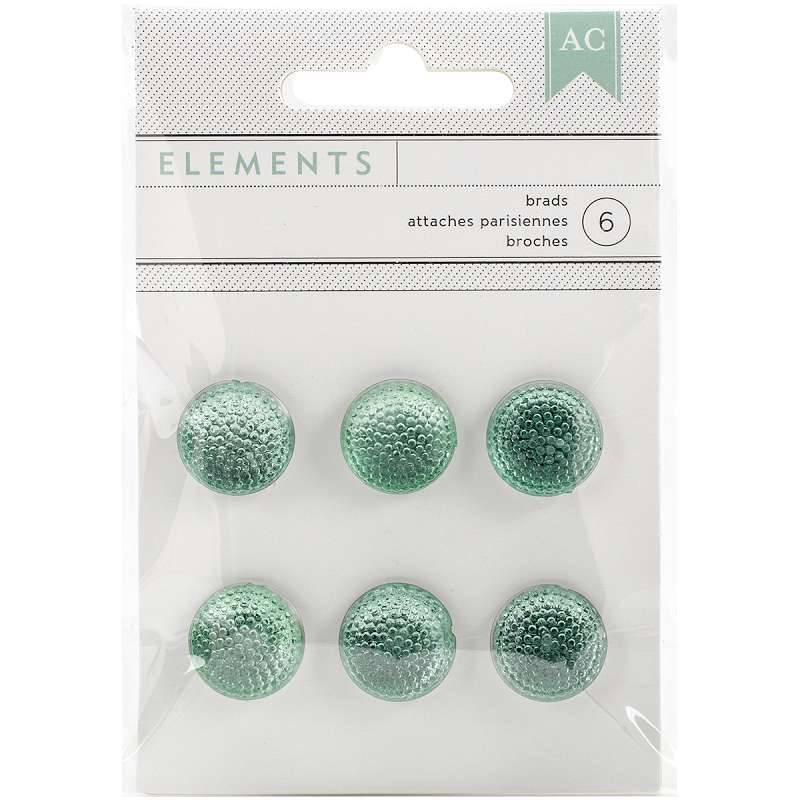 Elements Shaped Brads 6/Pkg Mint Circles