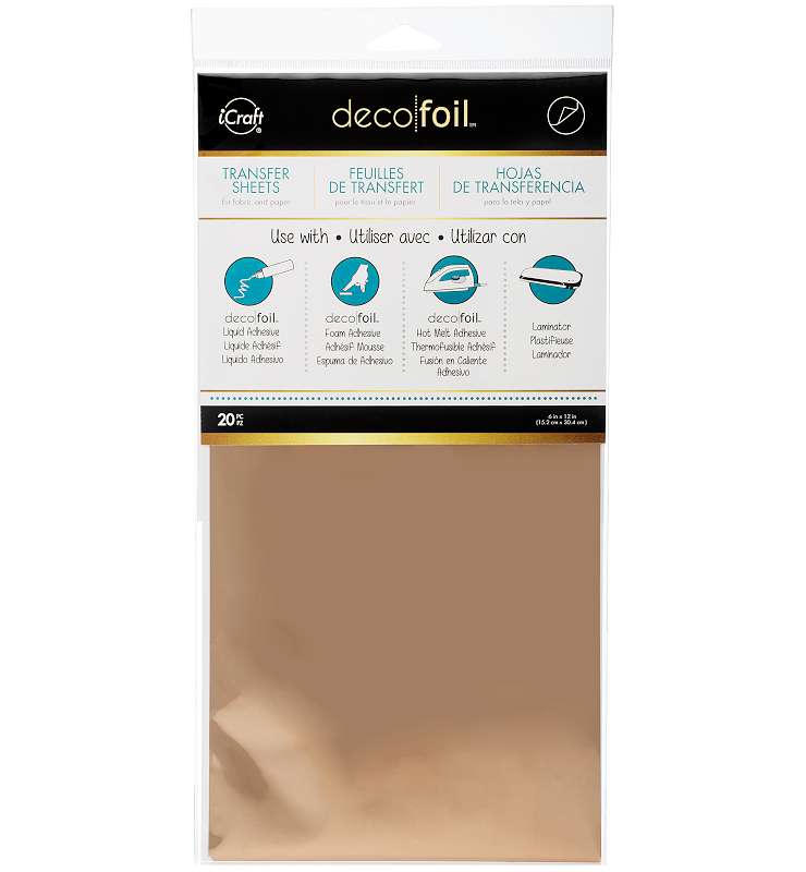 Deco Foil Transfer Sheet 6"X12" 20/Pkg Rose Gold