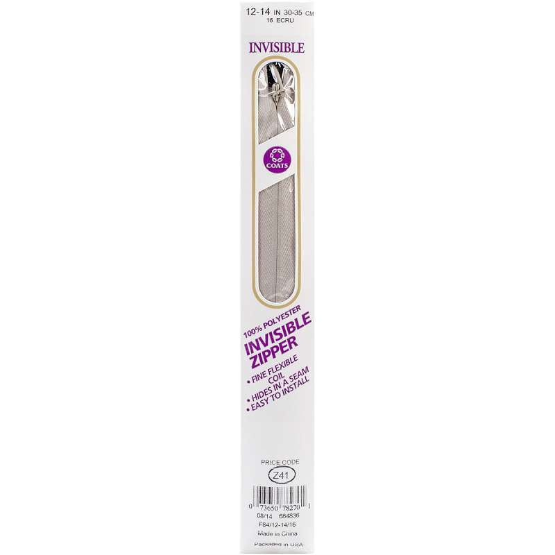 Invisible Zipper 12" To 14" Ecru