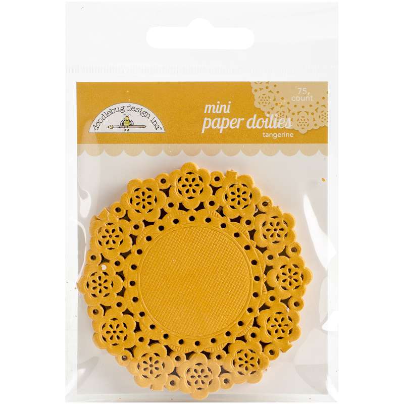 Doodlebug Mini Doilies 3" 75/Pkg Tangerine