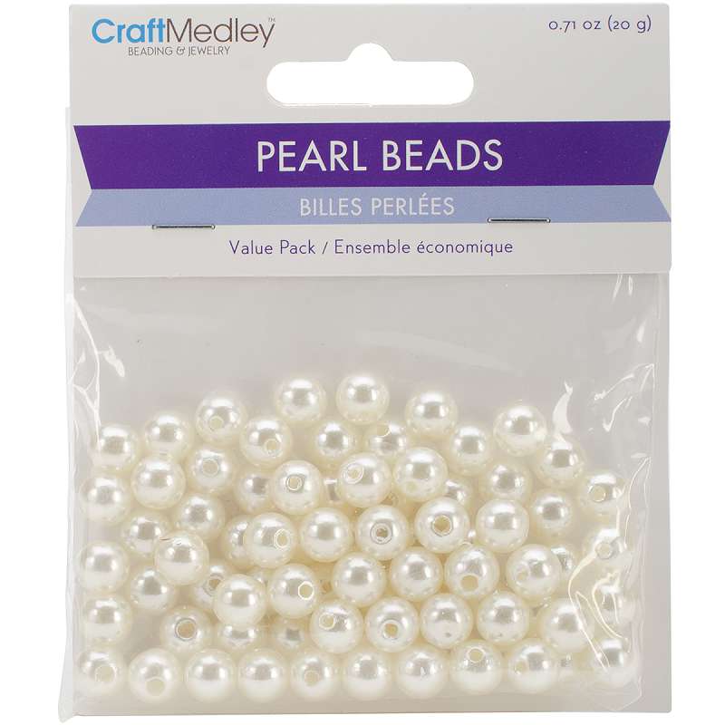 Pearl Beads Value Pack 8mm Ivory 80/Pkg
