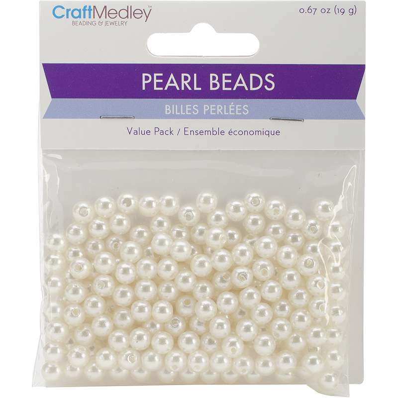 Pearl Beads Value Pack 6mm Ivory 185/Pkg