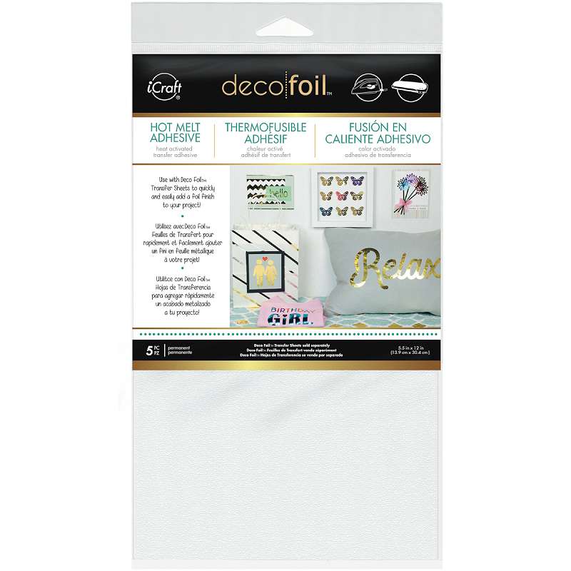 Deco Foil Iron-On Adhesive Transfer Sheet 5.5"X12" 5/Pkg  