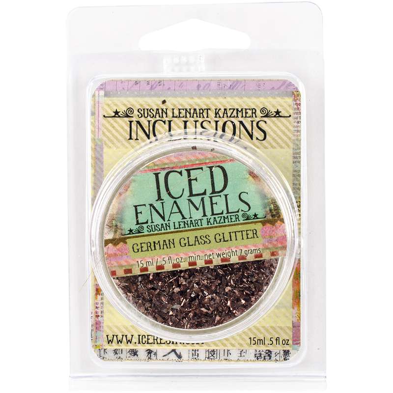 Iced Enamels German Glass Glitter .5oz Chocolate