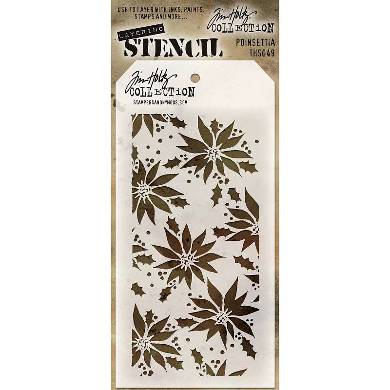 Tim Holtz Layered Stencil 4.125"X8.5" Poinsettia