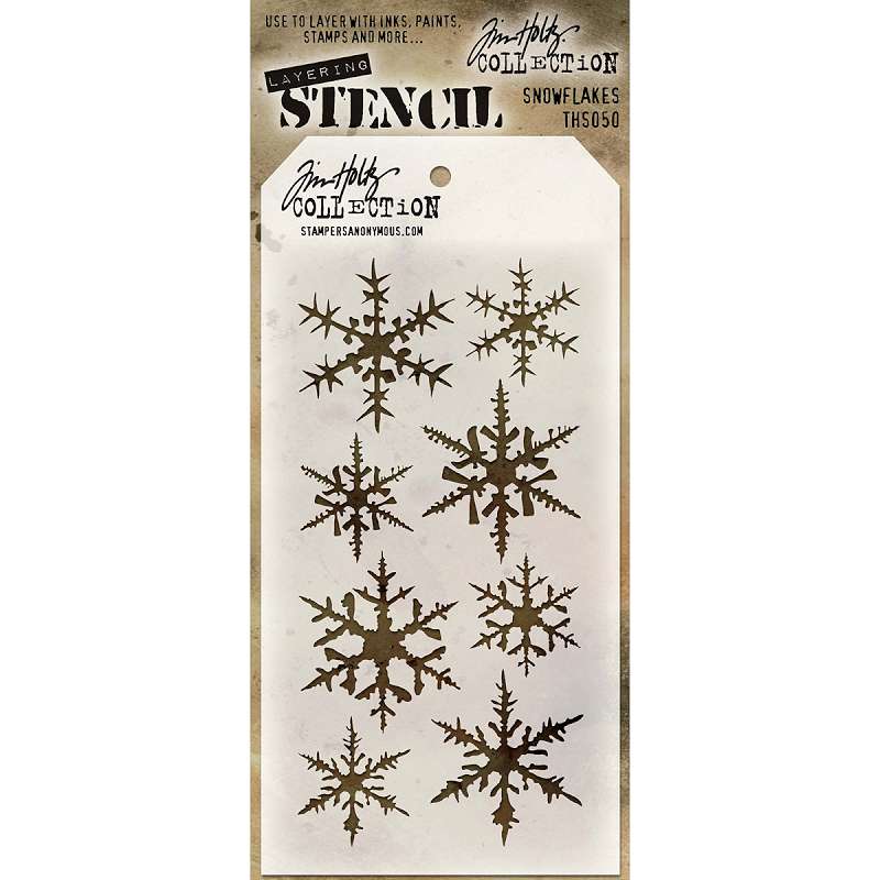 Tim Holtz Layered Stencil 4.125"X8.5" Snowflakes