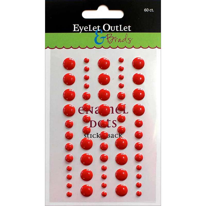Eyelet Outlet Adhesive-Back Enamel Dot 60/Pkg Red
