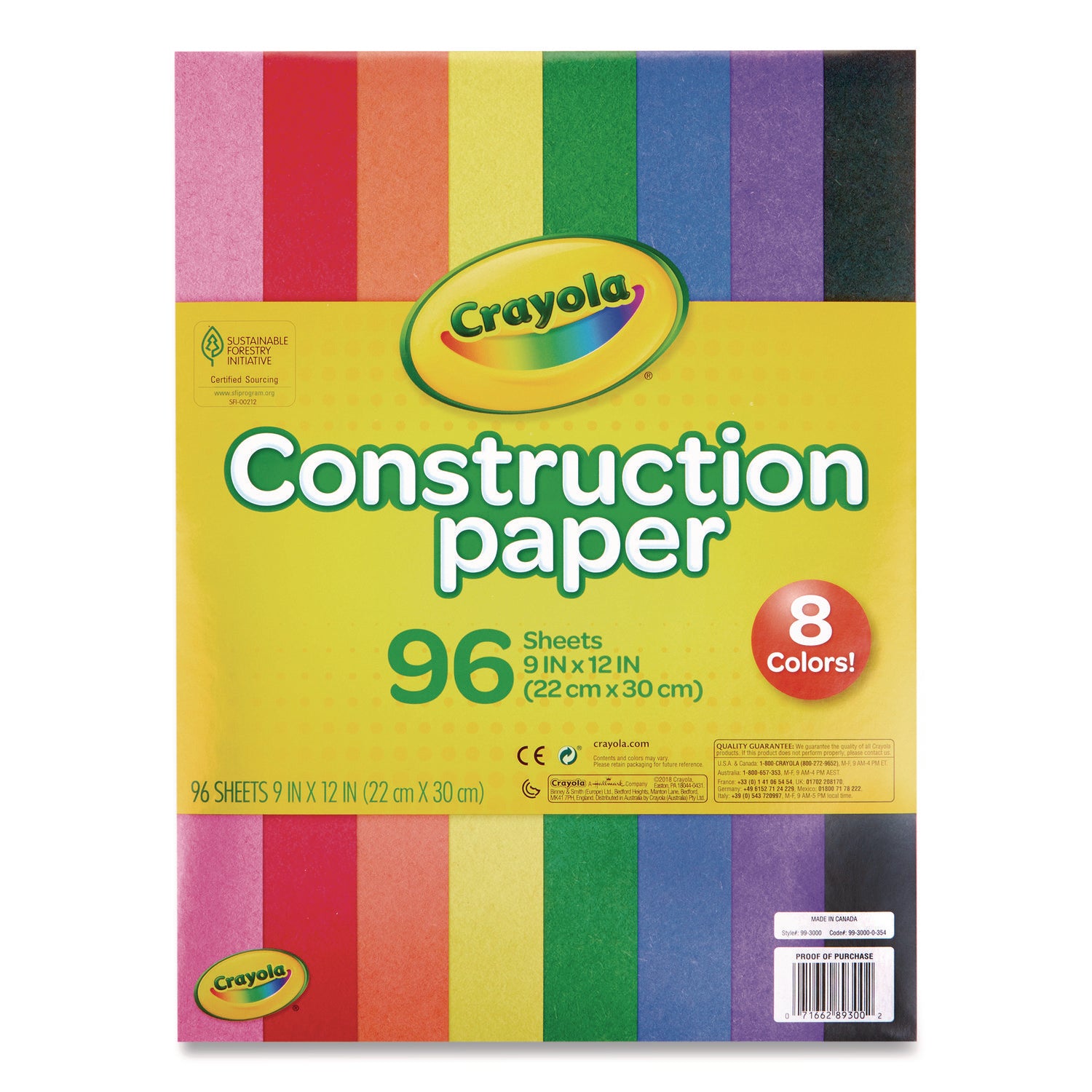 Crayola Construction Paper Pad 9"X12" 96 Sheets
