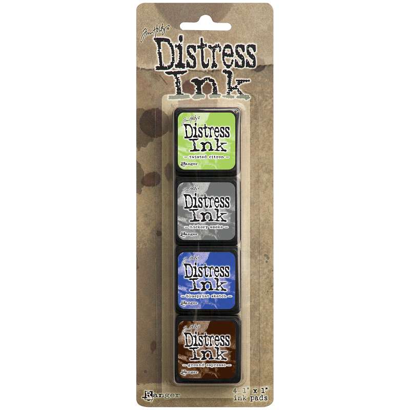 Distress Mini Ink Pads 4/Pkg Kit 14