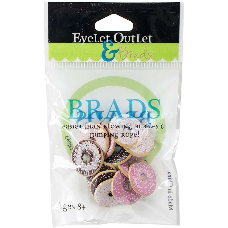 Eyelet Outlet Shape Brads 12/Pkg Doughnut