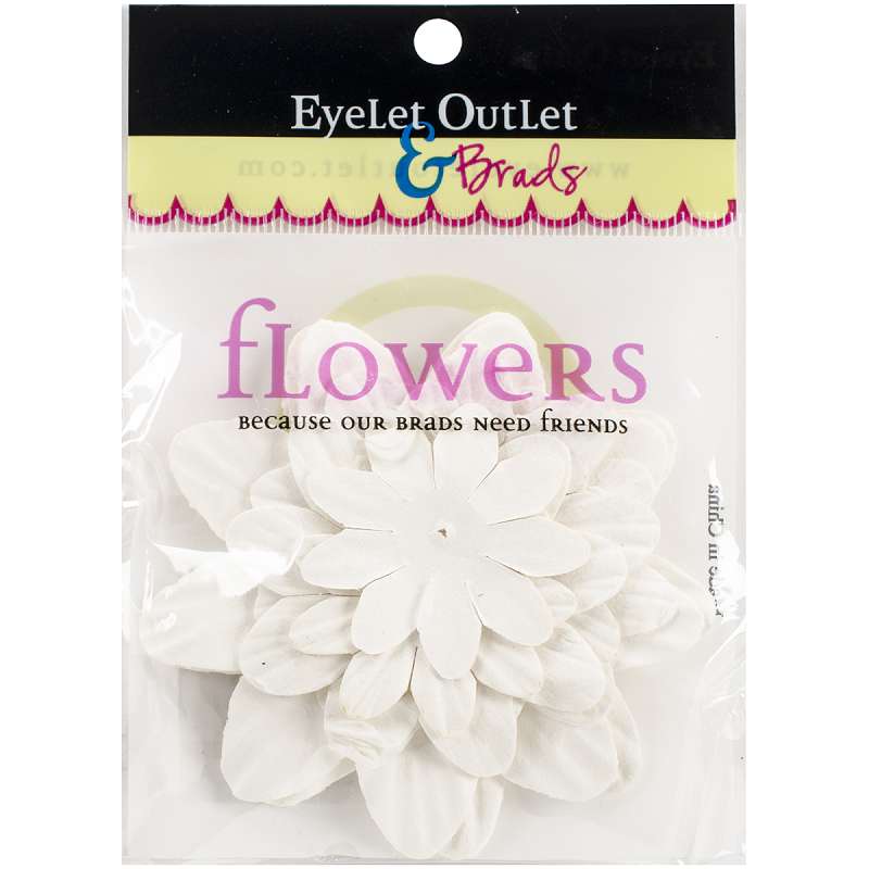 Eyelet Outlet Flowers 40/Pkg White